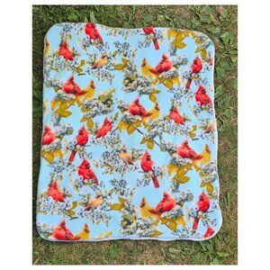 NEW! Cardinal Birds Pet Mat - XL - 3 Layers, Fleece Sherpa | Dog Cat Baby